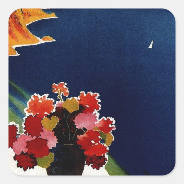 Pegatina Cuadrada Viaje de Capri Italia (Anverso)