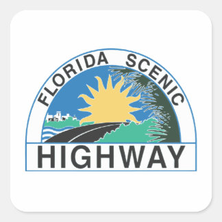 Pegatina Cuadrada Viaje de Rótulo por carretera en Florida