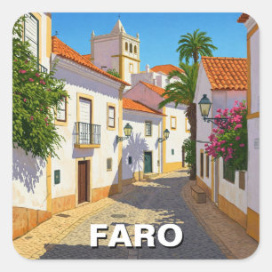 Pegatina Cuadrada Viaje en Algarve de Faro Portugal