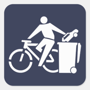 Pegatina Cuadrada Viaje En Bicicleta, Trague Su Coche