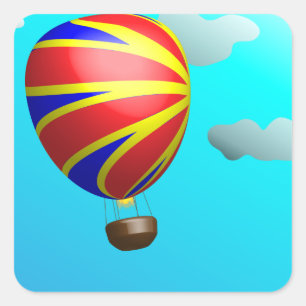 Pegatina Cuadrada Viaje en globo aerostático