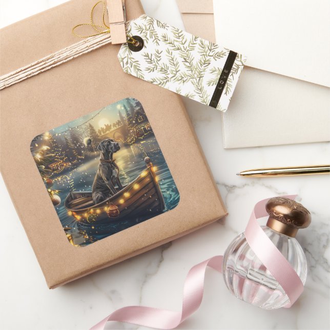 Pegatina Cuadrada Viaje festivo de los grandes Navidades daneses (Regalar)