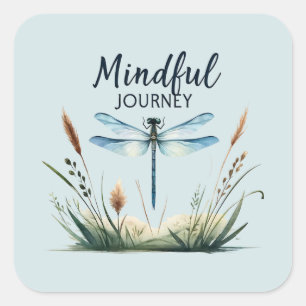 Pegatina Cuadrada Viaje mental - Dragonfly artístico