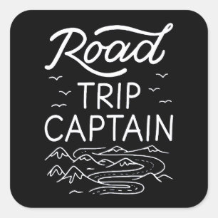 Pegatina Cuadrada Viaje por carretera Capitán I