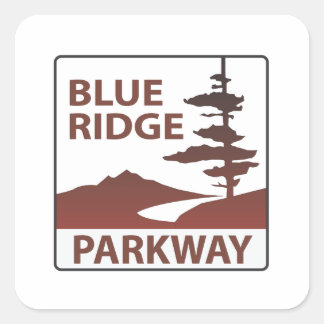 Pegatina Cuadrada Viaje por carretera de Blue Ridge Parkway