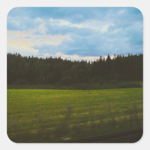 Pegatina Cuadrada Viaje por carretera de Hälsingland