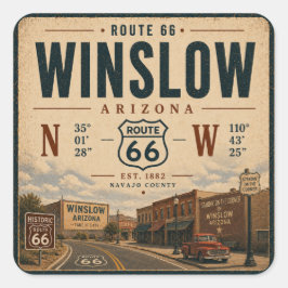 Pegatina Cuadrada Viaje por la América antigua de Winslow
