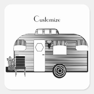 Pegatina Cuadrada Viajero Caravana de caravanas Thunder_Cove
