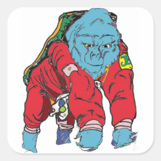 Pegatina Cuadrada Viajero intrépido