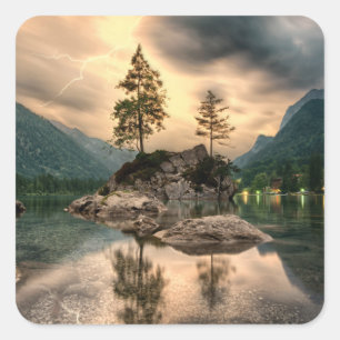 Pegatina Cuadrada Viajes de la naturaleza - paisaje de las montañas