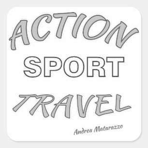 Pegatina Cuadrada Viajes deportivos de acción