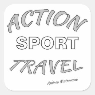 Pegatina Cuadrada Viajes deportivos de acción