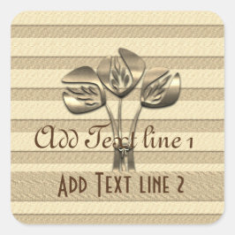 Pegatina Cuadrada Vibe de vacaciones de oro