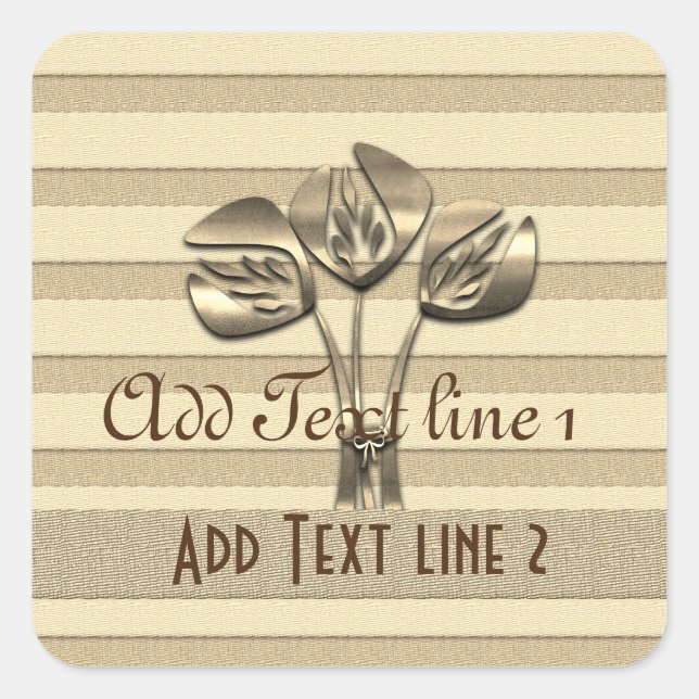 Pegatina Cuadrada Vibe de vacaciones de oro (Anverso)