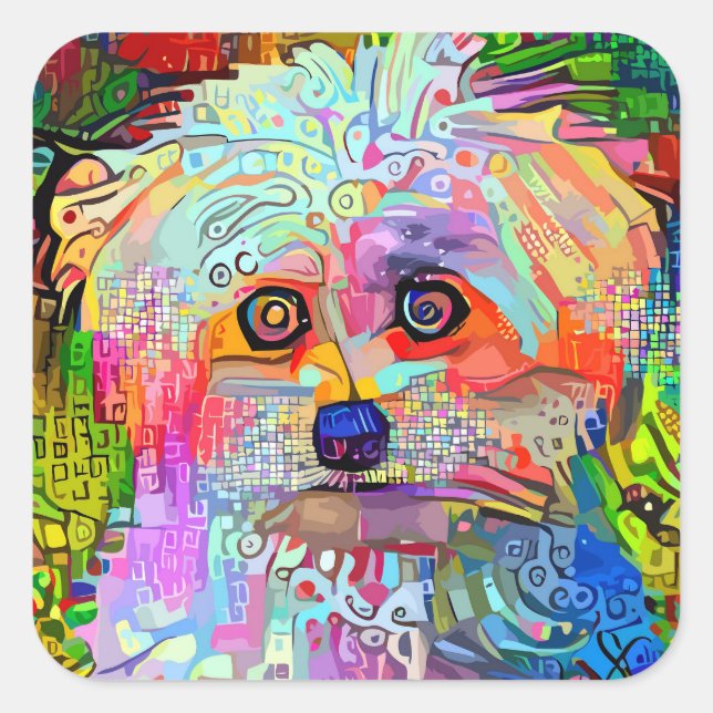 Pegatina Cuadrada Vibes de terreno (Anverso)