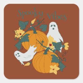 Pegatina Cuadrada Vibes fantasmales