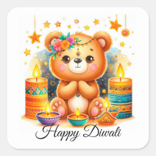Pegatina Cuadrada Vibraciones de Diwali