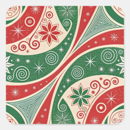Pegatina Cuadrada Vibraciones de Navidad