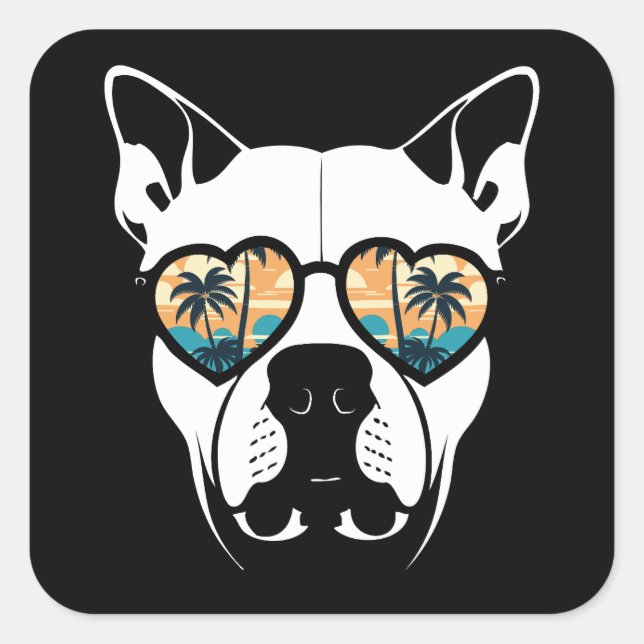 Pegatina Cuadrada vibraciones de verano bulloso (Anverso)