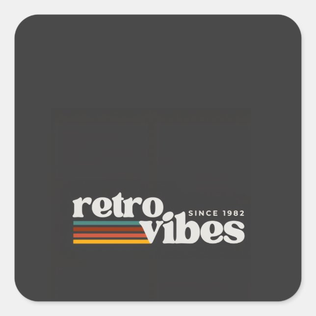 Pegatina Cuadrada vibraciones retro (Anverso)