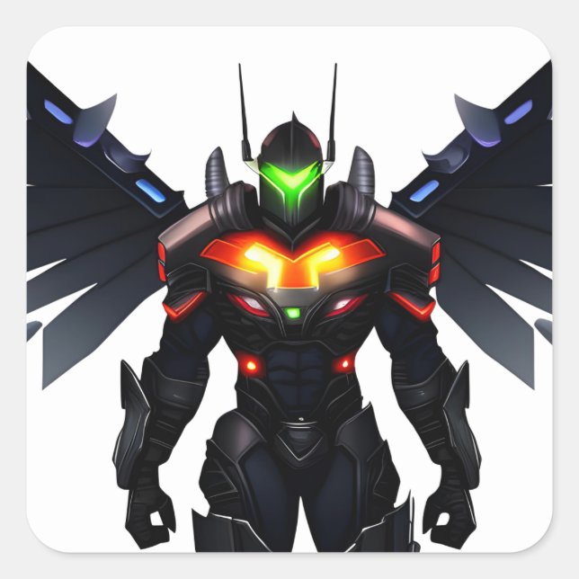 Pegatina Cuadrada Vibrant Knight (Anverso)