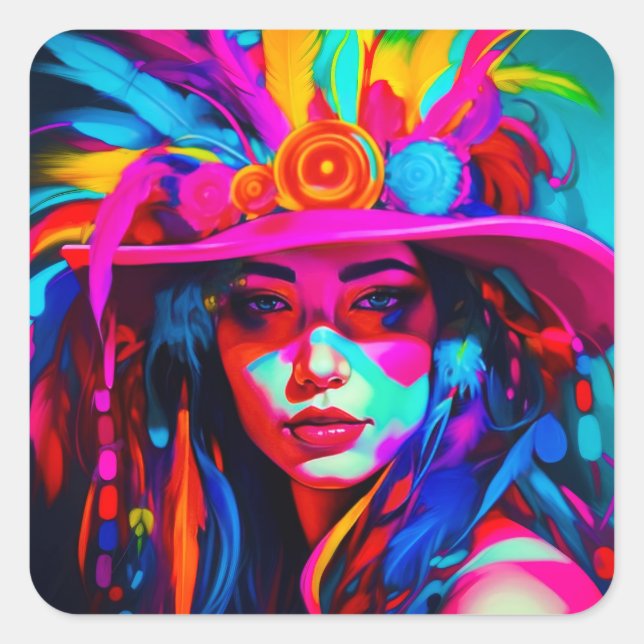 Pegatina Cuadrada Vibrant Nuse (Anverso)