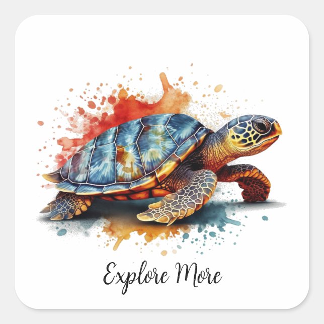 Pegatina Cuadrada Vibrant Voyager, custom (Anverso)