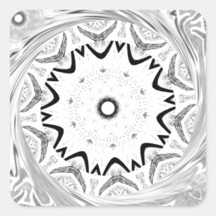 Pegatina Cuadrada Vibrante cultura africana: Una fusión rosa y cian