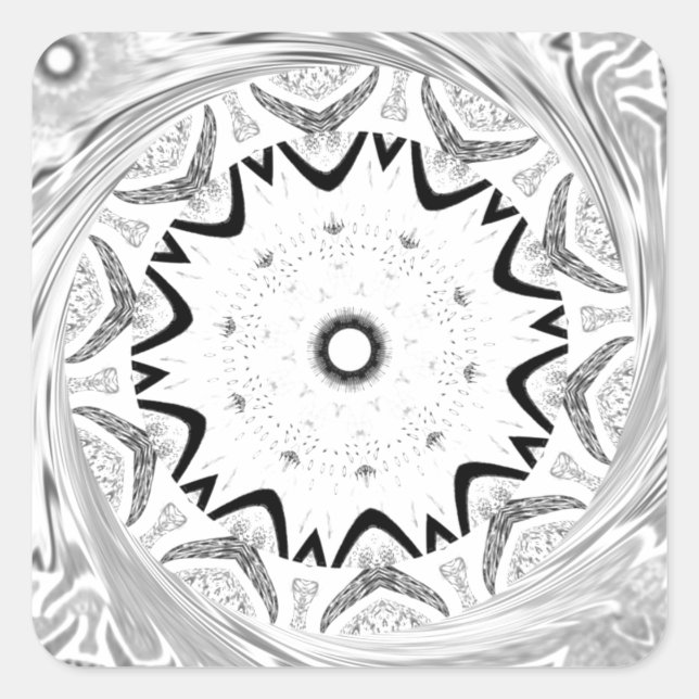 Pegatina Cuadrada Vibrante cultura africana: Una fusión rosa y cian (Anverso)