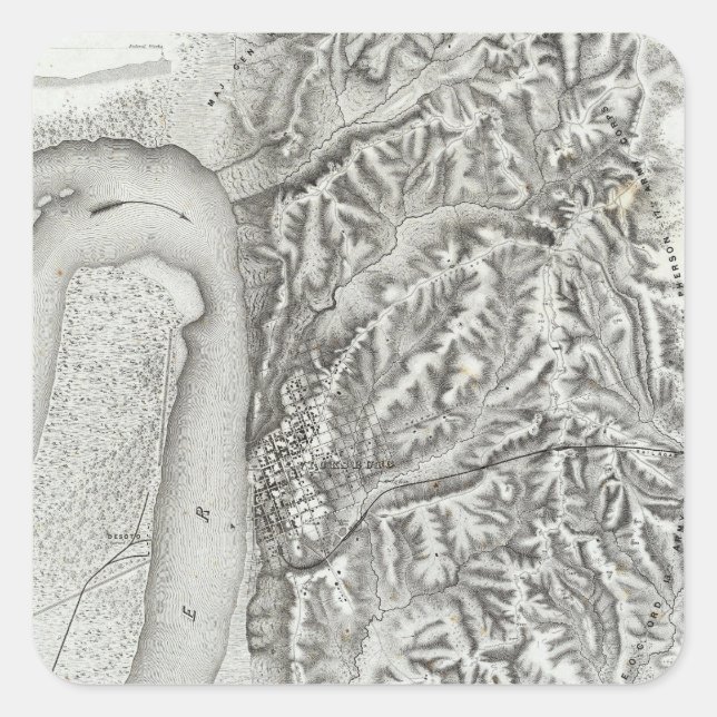 Pegatina Cuadrada Vicksburg, Missouri (Anverso)