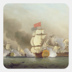 Pegatina Cuadrada Victor, vicealmirante Sir George Anson (1697-1762)