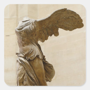 Pegatina Cuadrada Victoria coa alas de Samothrace