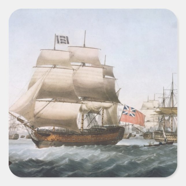 Pegatina Cuadrada Victoria de HMS, 1806 (Anverso)