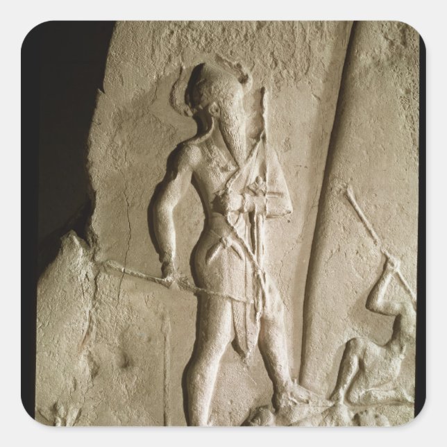 Pegatina Cuadrada Victoria de Naram-Sin (Anverso)