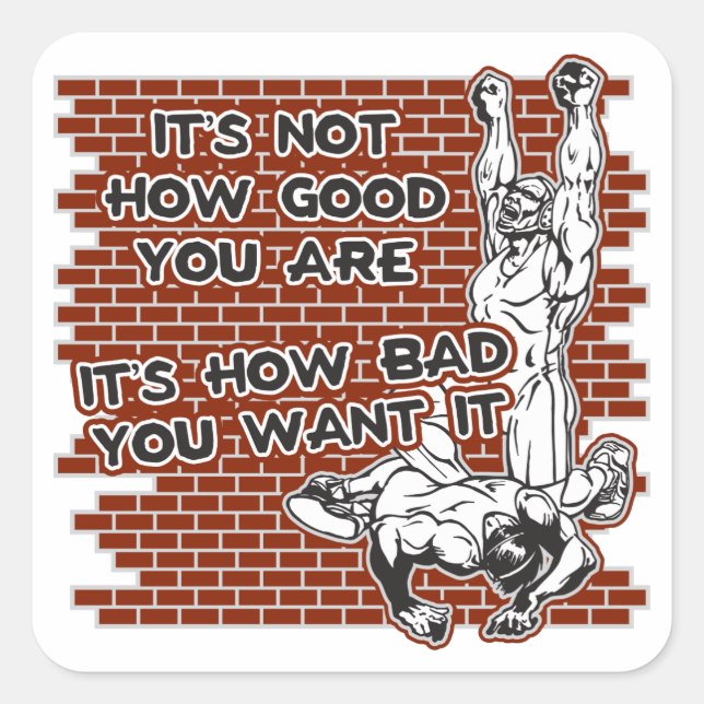 Pegatina Cuadrada Victoria en lucha (Anverso)