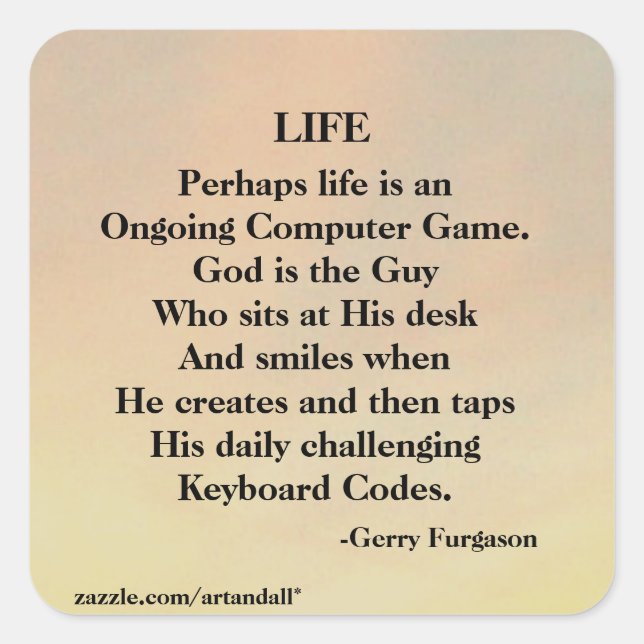 PEGATINA CUADRADA VIDA (Anverso)