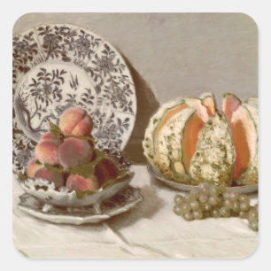 Pegatina Cuadrada Vida de Claude Monet el   aún, 1872