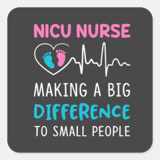 Pegatina Cuadrada Vida de enfermería | Nicu Nurse