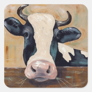 Pegatina Cuadrada Vida de granja - Gunther the Cow
