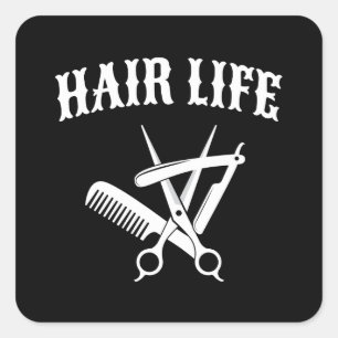 Pegatina Cuadrada Vida del cabello - Peluquero