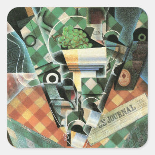 Pegatina Cuadrada Vida fija con manteles controlados por Juan Gris