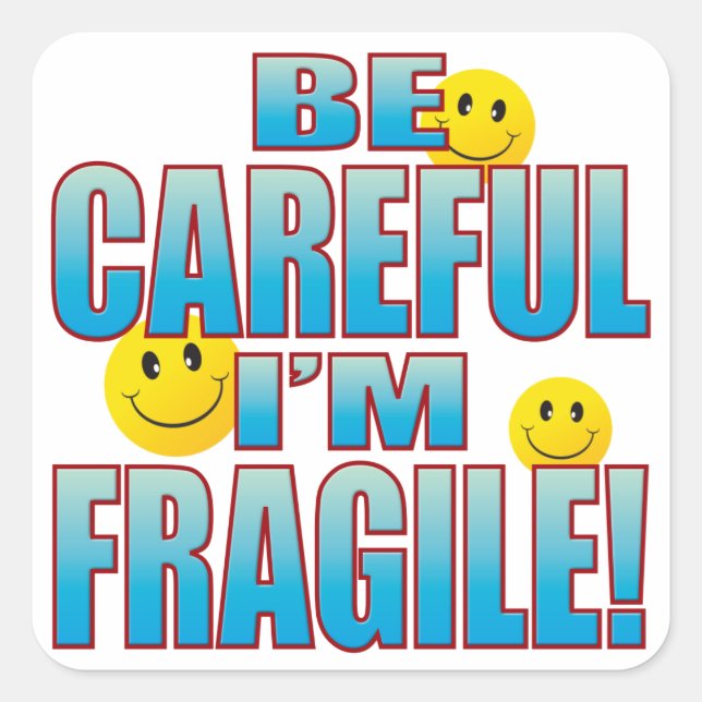 Pegatina Cuadrada Vida Frágil B (Anverso)