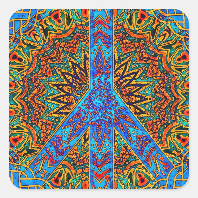 Pegatina Cuadrada Vida pacífica (Anverso)