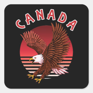 Pegatina Cuadrada Vida silvestre del águila calva - Canadá