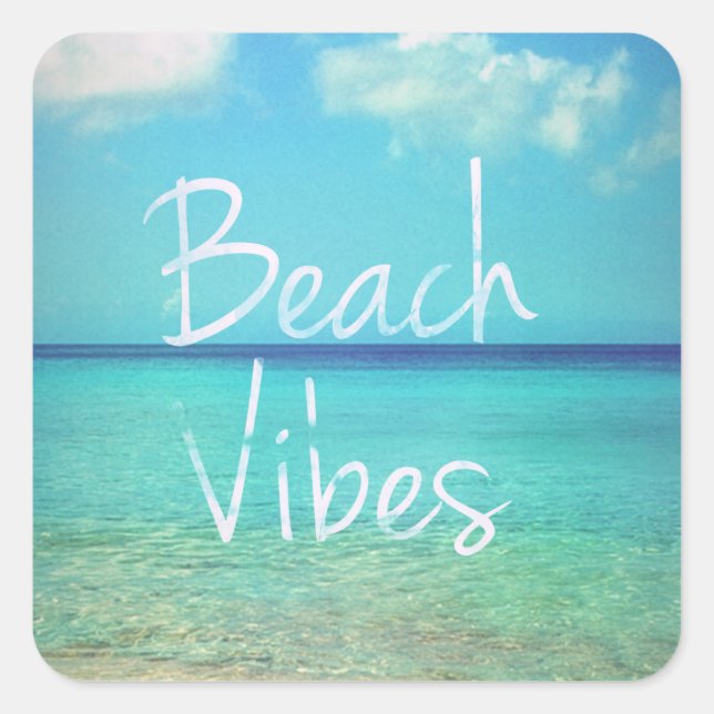 Pegatina Cuadrada Videos de playa (Anverso)