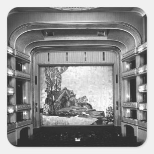 Pegatina Cuadrada Vieja Austria Viena Estatsoper ópera dentro de 70