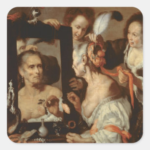 Pegatina Cuadrada Vieja coqueta