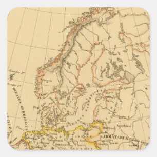 Pegatina Cuadrada Vieja Europa