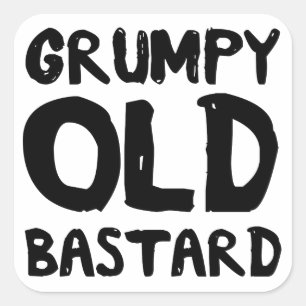 Pegatina Cuadrada Viejo Bastardo Grumpy
