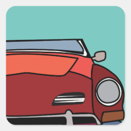 Pegatina Cuadrada Viejo coche clásico de época